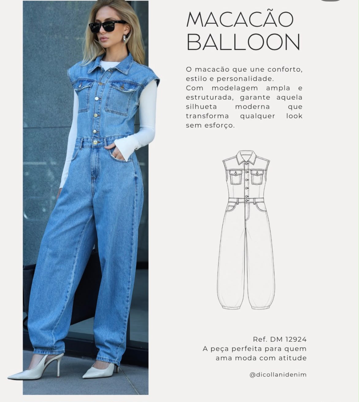 Macacão Jeans Balloon