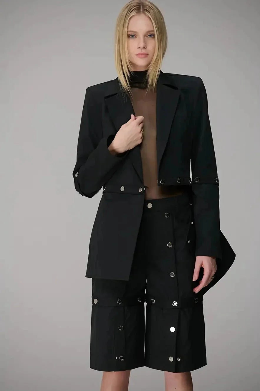 blazer com tira com abotoamento descavel