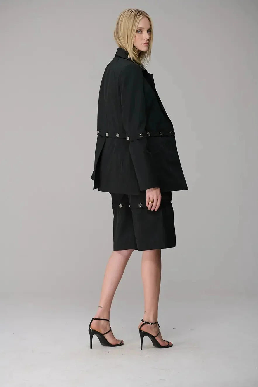blazer com tira com abotoamento descavel