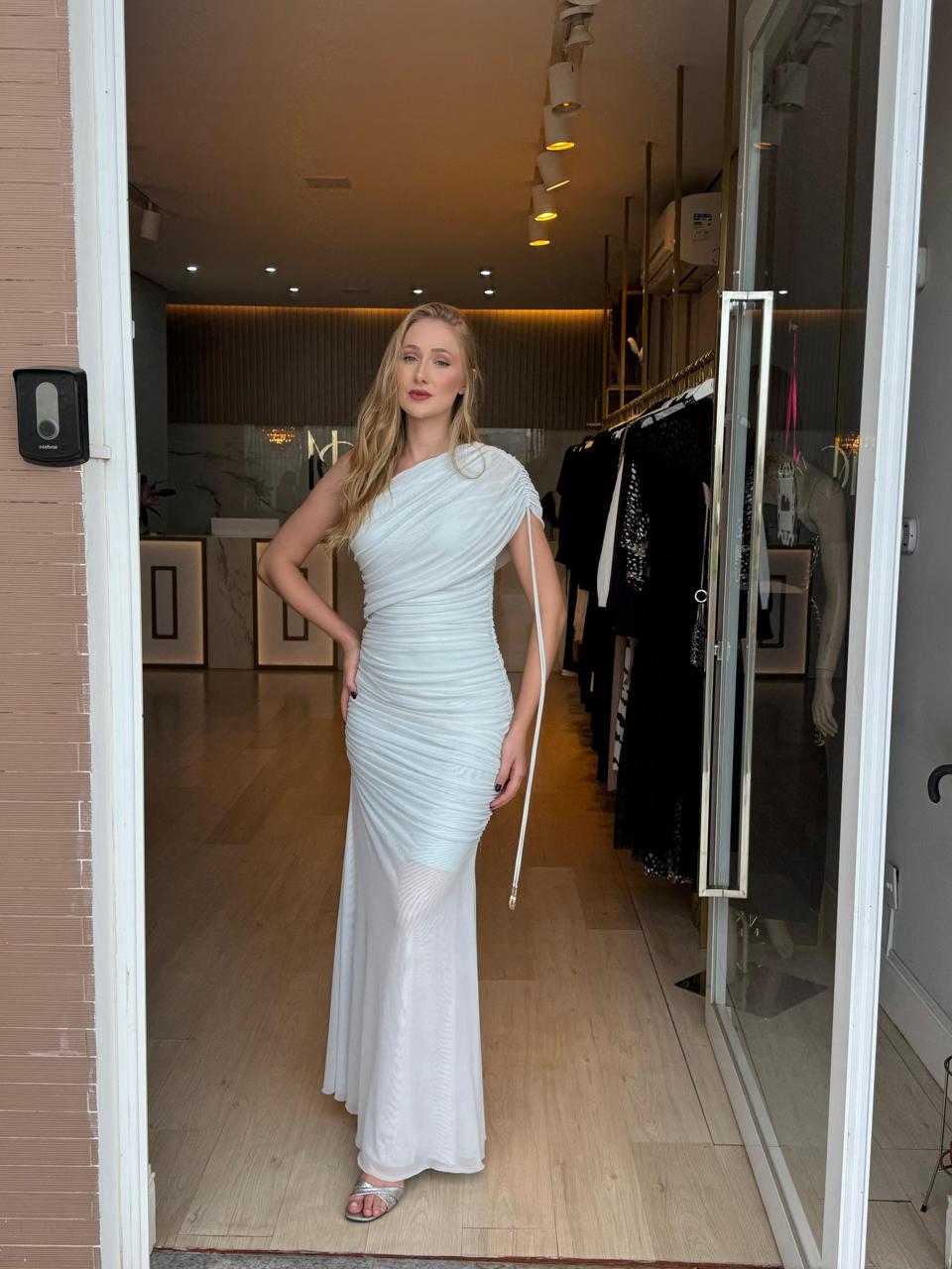 VESTIDO LONGO DE TULE DRAPEADO - CAOS