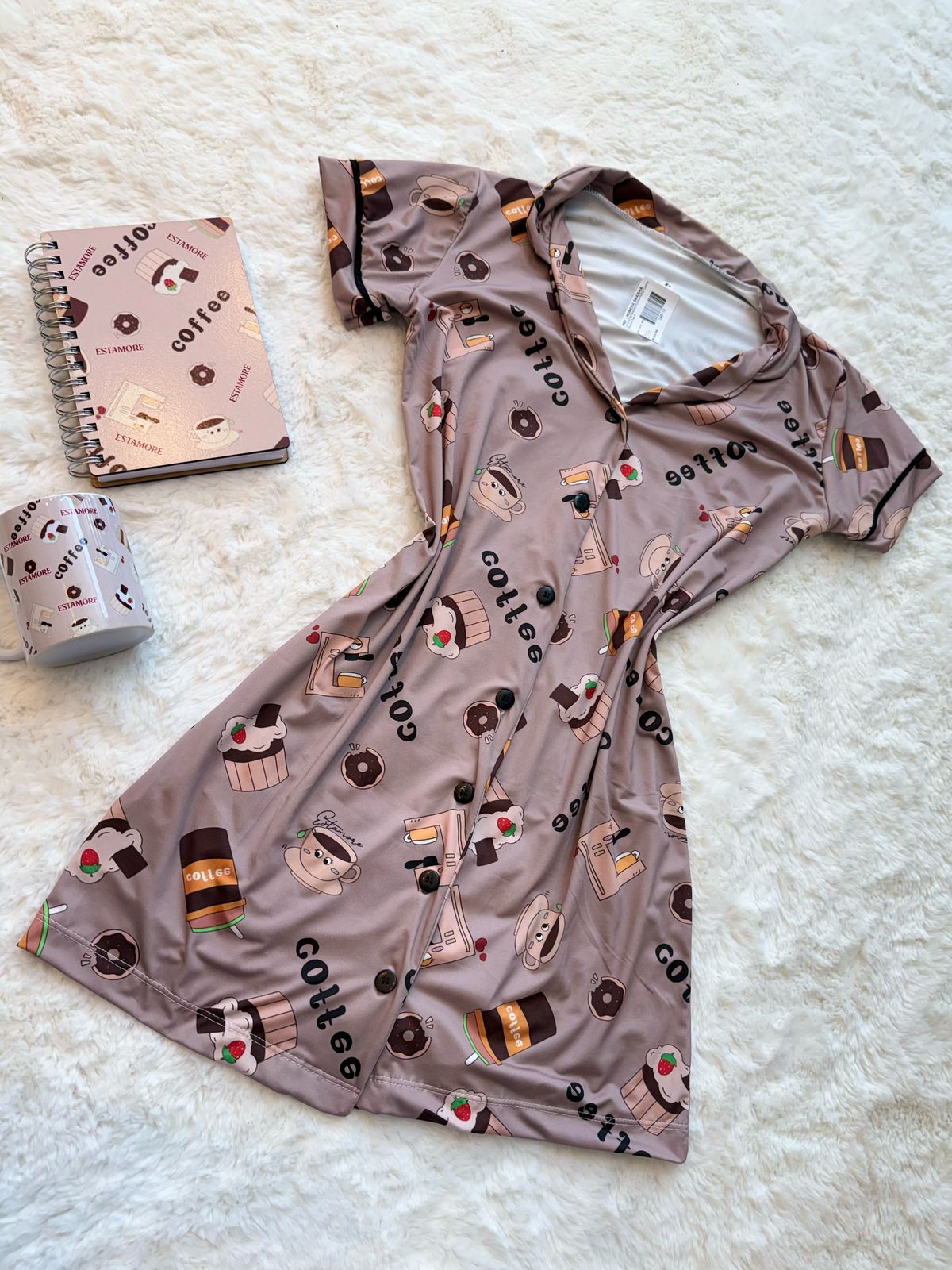 CONJUNTO PIJAMA FOFIS COFFÉ