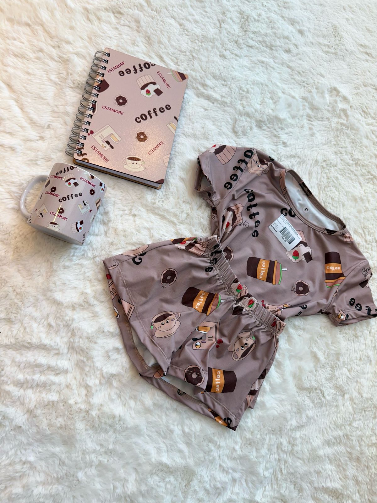 CONJUNTO PIJAMA FOFIS COFFÉ
