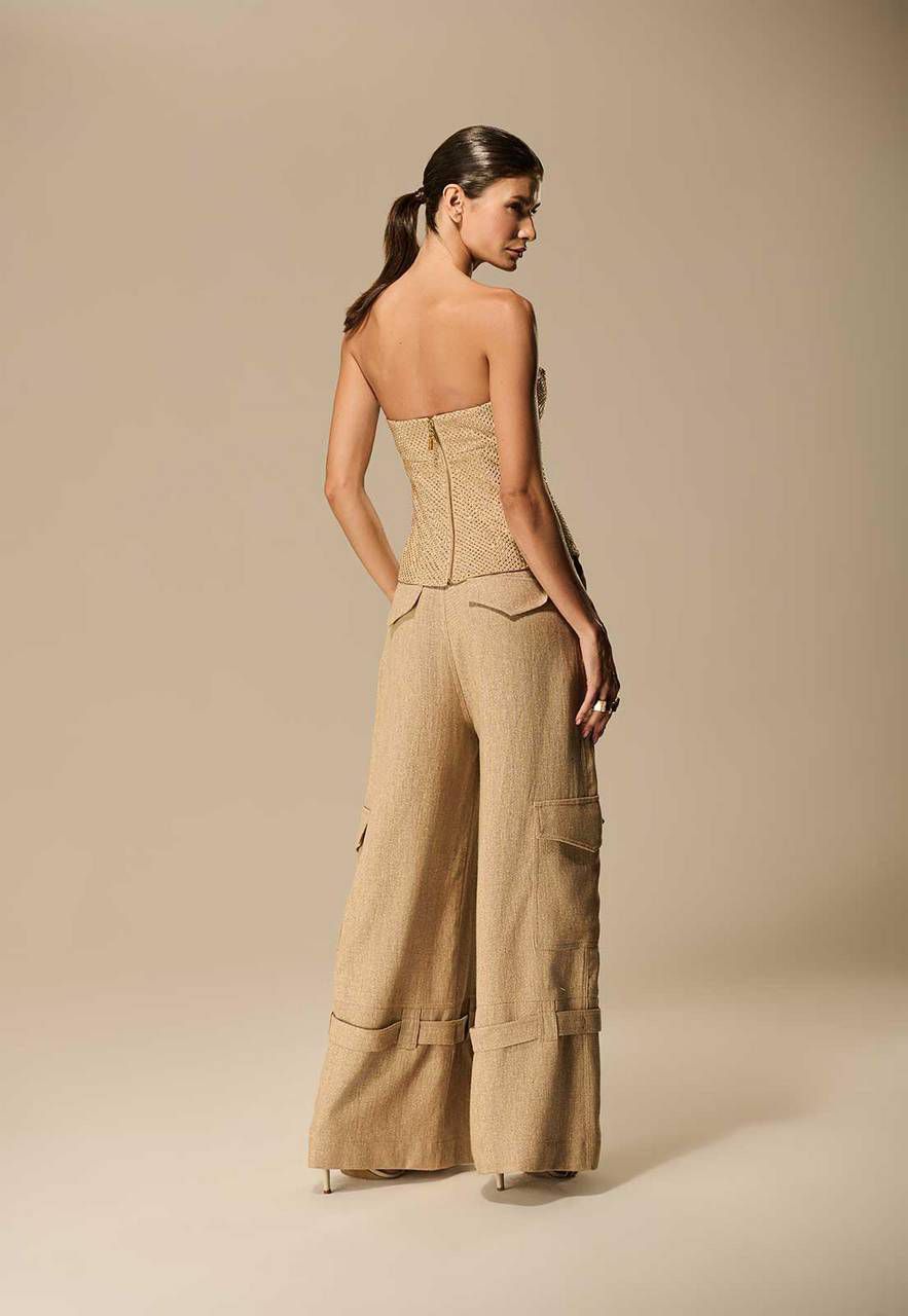 CALÇA CARGO CINTO PASSANTES BARRA