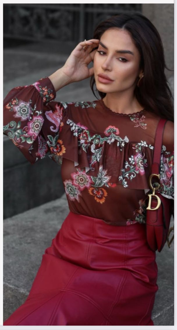BLUSA ESTAMPADA COM TRANSPARÊNCIA -  LUZIA FAZZOLLI