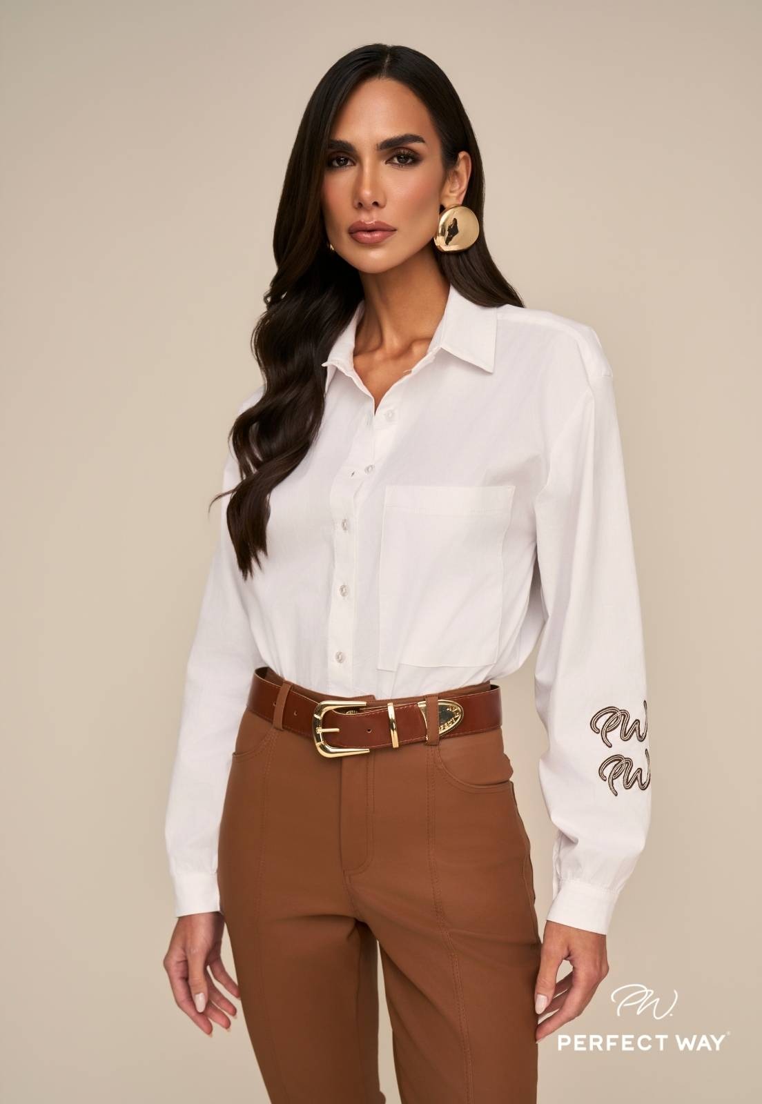CAMISA BORD INDUSTRIAL FEMININA OFF WHITE