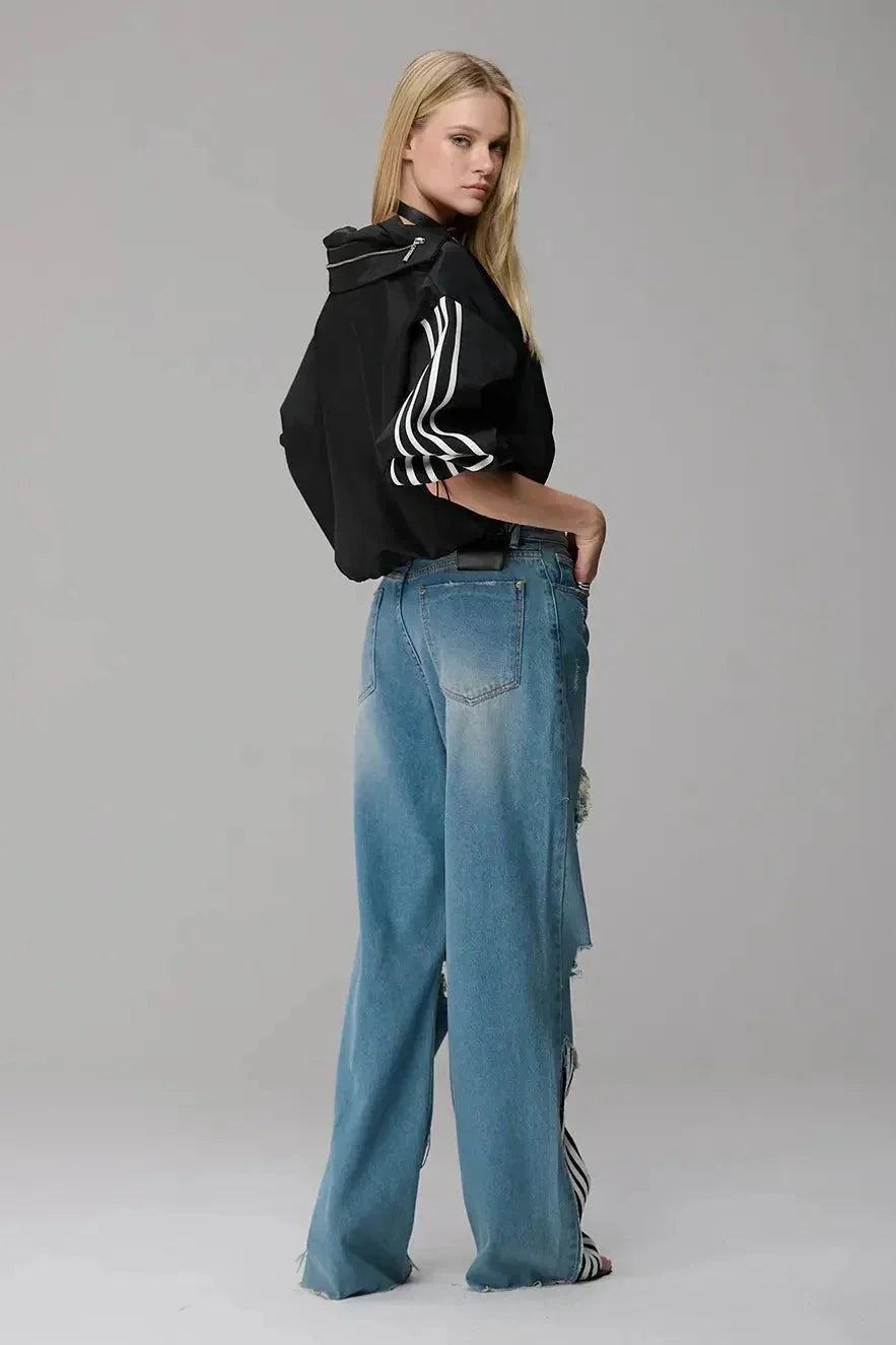 jaqueta estilo sport balone com barra e punho ajustavel